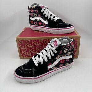 Van’s Big Girls SK8 Hi Love Heart Donuts Fabric Hi Top Sneakers - Size 3 Youth